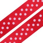 Лента атласная в горошек 45.0 мм / 3 метра, красный, Globus