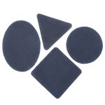 Набор заплаток пришивных из замши, круг, квадрат, треугольник, овал 6см, с перфорацией, 4 шт (22 темно-синий), 59723