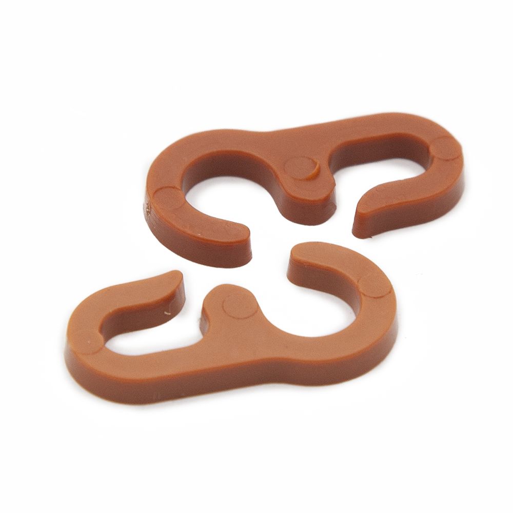 Крючки шторные для карниза 29 мм, LF-300, цв.св.коричневый (100 шт/уп)