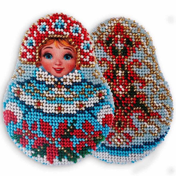 Набор для вышивания бисером Кроше (Радуга бисера), Снегурочка 10х8см