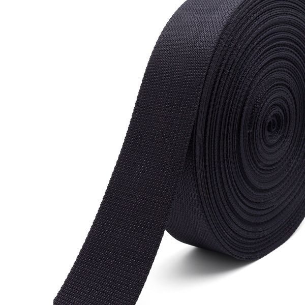 Стропа (ременная лента) 50 мм / 30 метров, толщ. 1.0 мм, [42 г/пог.м], 100% п/э, 005 черный