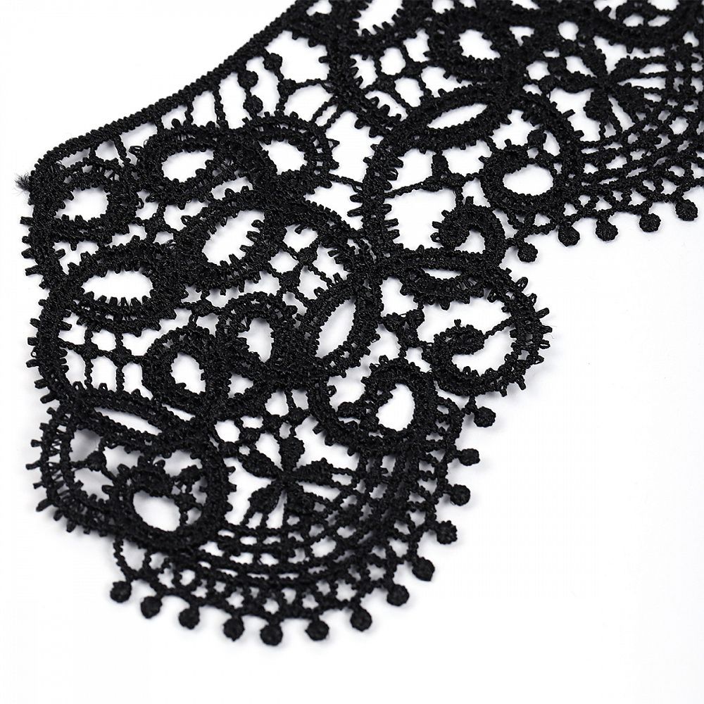 Накладной кружевной воротник 19х27 см, TTR.12141, цв.черный, 1 шт