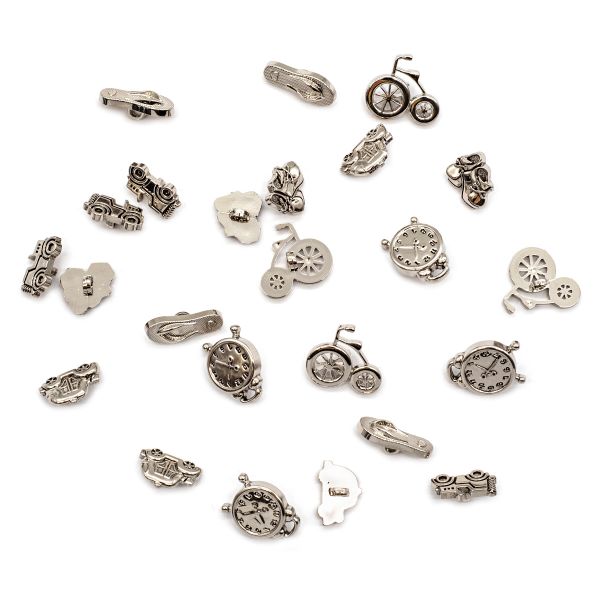 Украшения декоративные пуговицы Путешествие, AS/серебро, 24 шт
