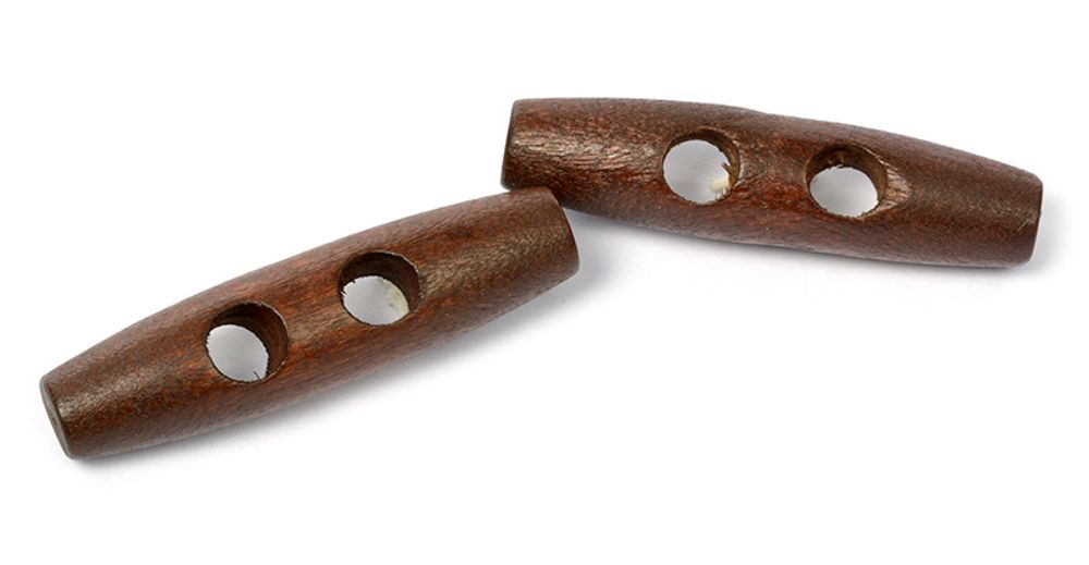 Пуговицы деревянные BT.WD.027 цв.003 т.коричневый 80L-51мм, 2 прокола, 20 шт