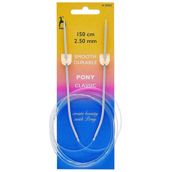 Спицы круговые Pony Classic ⌀2.5 мм, 150 см, алюминий, 50503