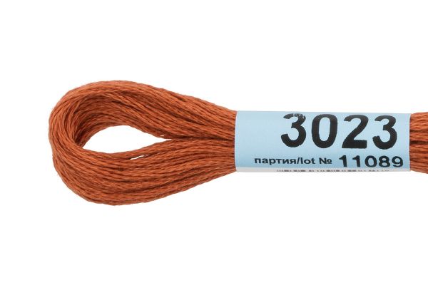 Мулине Gamma 100% хлопок, цв.3023 рыже-коричневый, 24 мотка по 8 метров