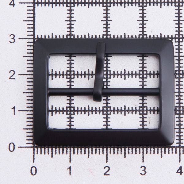 Пряжка ременная металл 30 мм, прямоугольная, 2 шт, матовый черный, MB-155