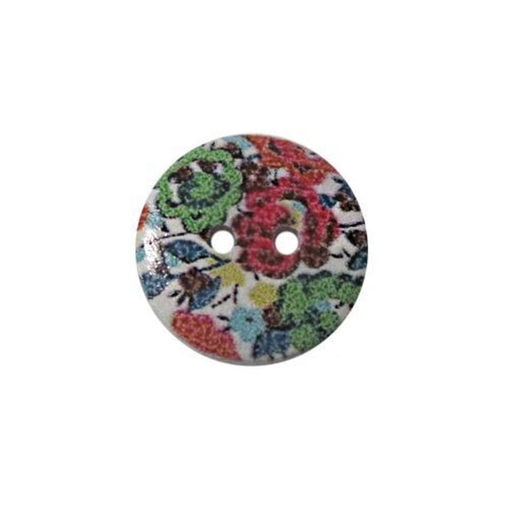 Пуговицы дерево декоративные Цветы 15мм (цвет 28), 100 шт