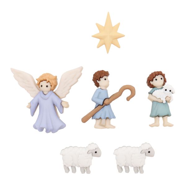 Украшения пуговицы декоративные фигурки Рождественский пастырь пластик, 6 штук, Dress It Up