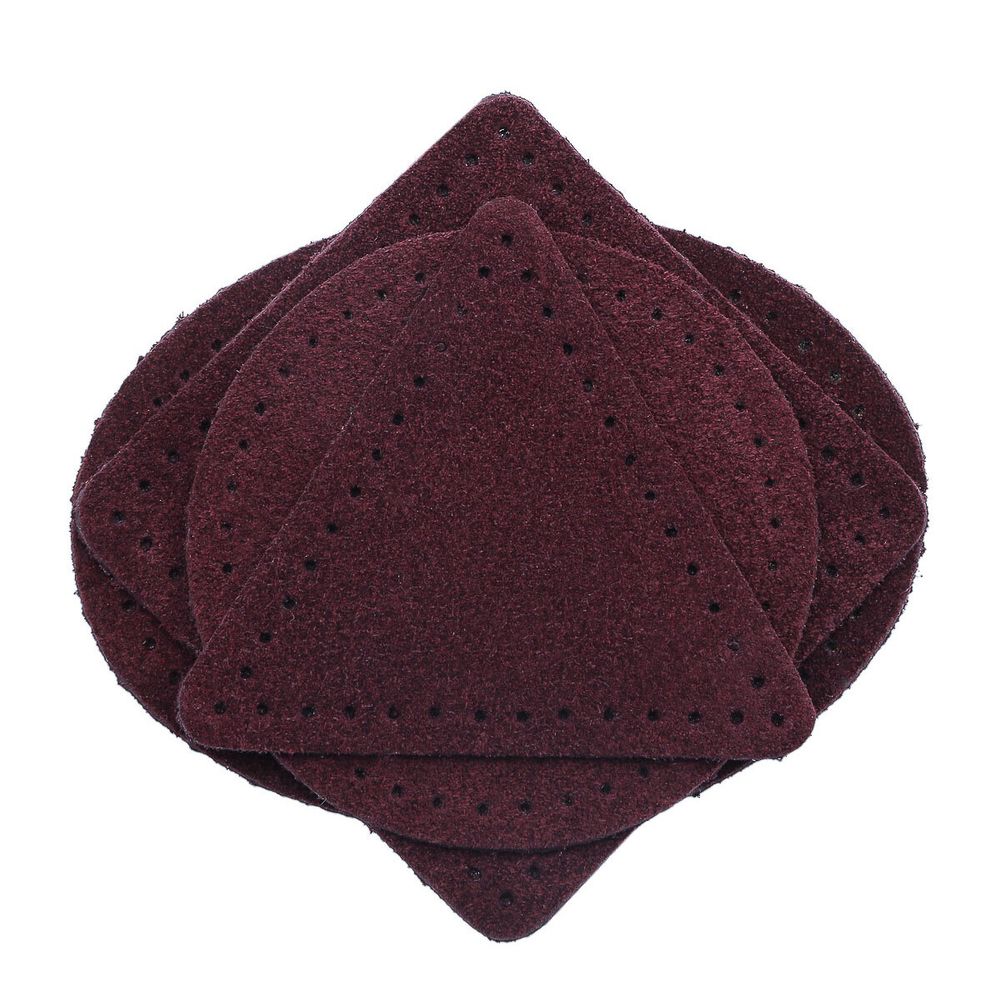 Набор заплаток пришивных из замши, круг, квадрат, треугольник, овал 6см, с перфорацией, 4 шт (31 бордовый), 59723