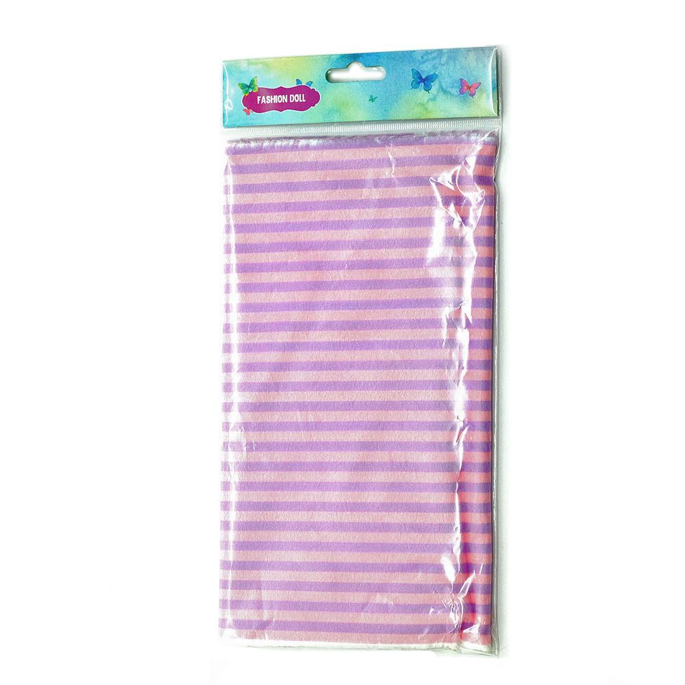 Мех коротковорсовый 3мм с принтом полоска, 47*47см (±2см), 100% п/э (сирень/светло-розовый) 29498