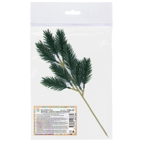 Веточка декоративная хвойная, 6 шт, 30 см, 01, Blumentag VDJ-29