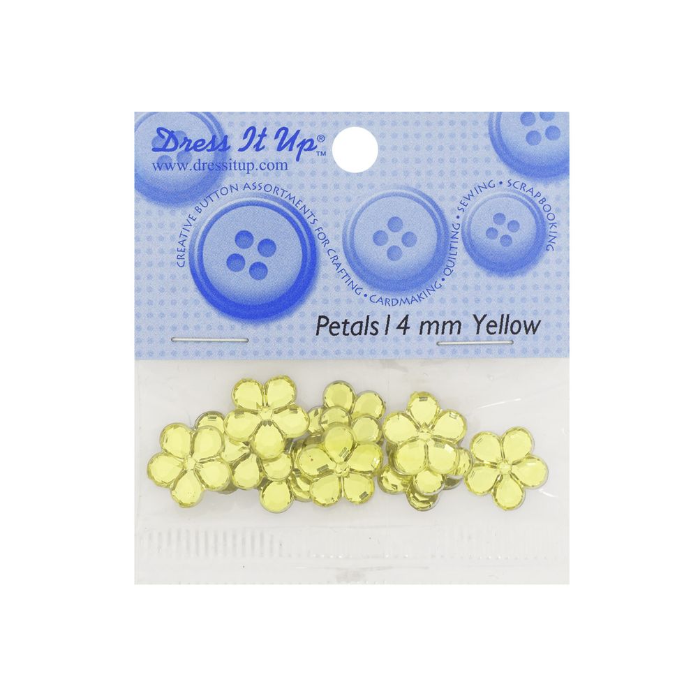 Кабошон декор подарков Цветы 14 мм, 13 шт, желтый, Dress it up