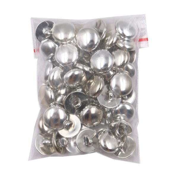 Пуговицы на ножке 24L (15мм) (Silver (серебристый)), 48 шт