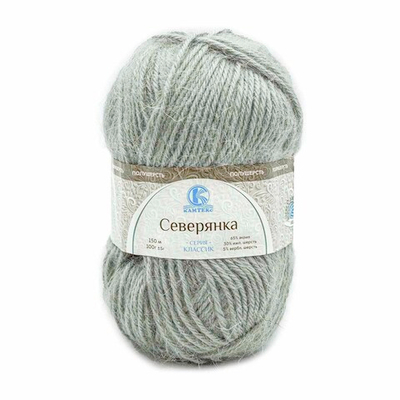 Пряжа Камтекс Северянка / уп.10 мот. по 100 г, 150 м, 168 серый светлый