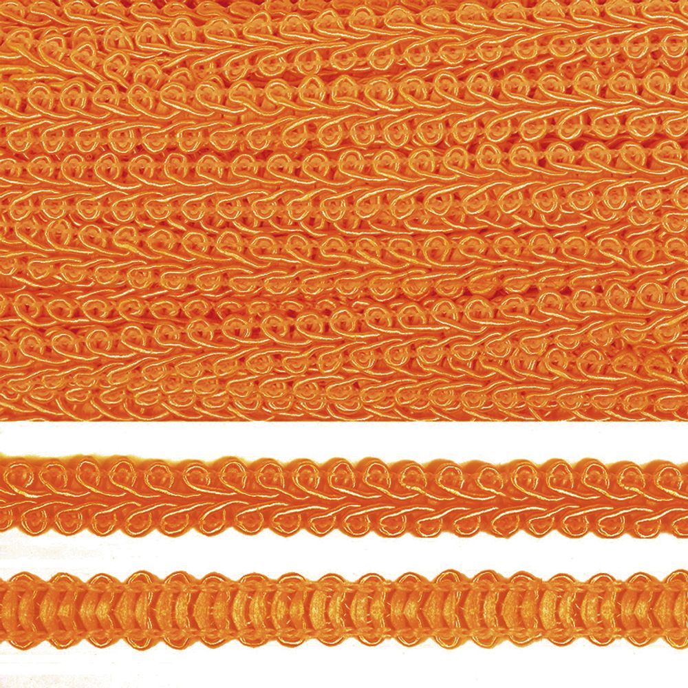 Тесьма в стиле шанель плетеная 8 мм 0384-0016 25 оранжевый уп. 18.28м