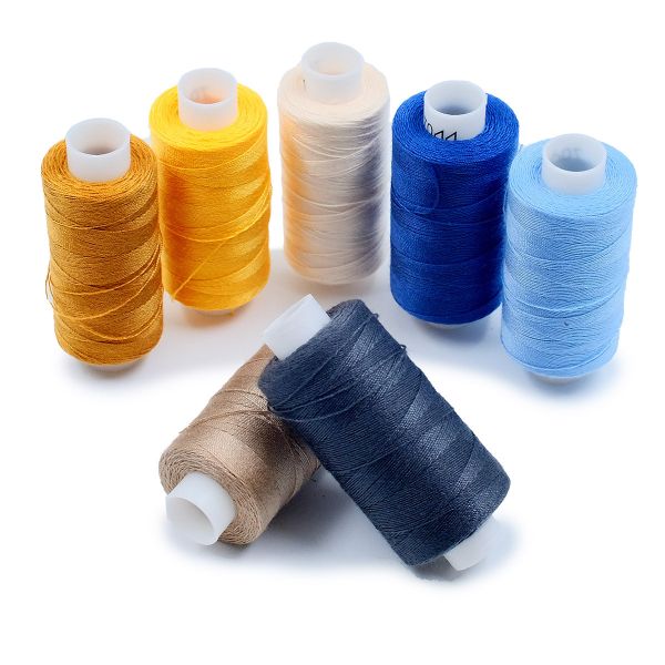 Швейные армированные нитки (набор) ПНК им.Кирова 70ЛЛ, 200 м / 7 кат., В стиле джинс, ассорти