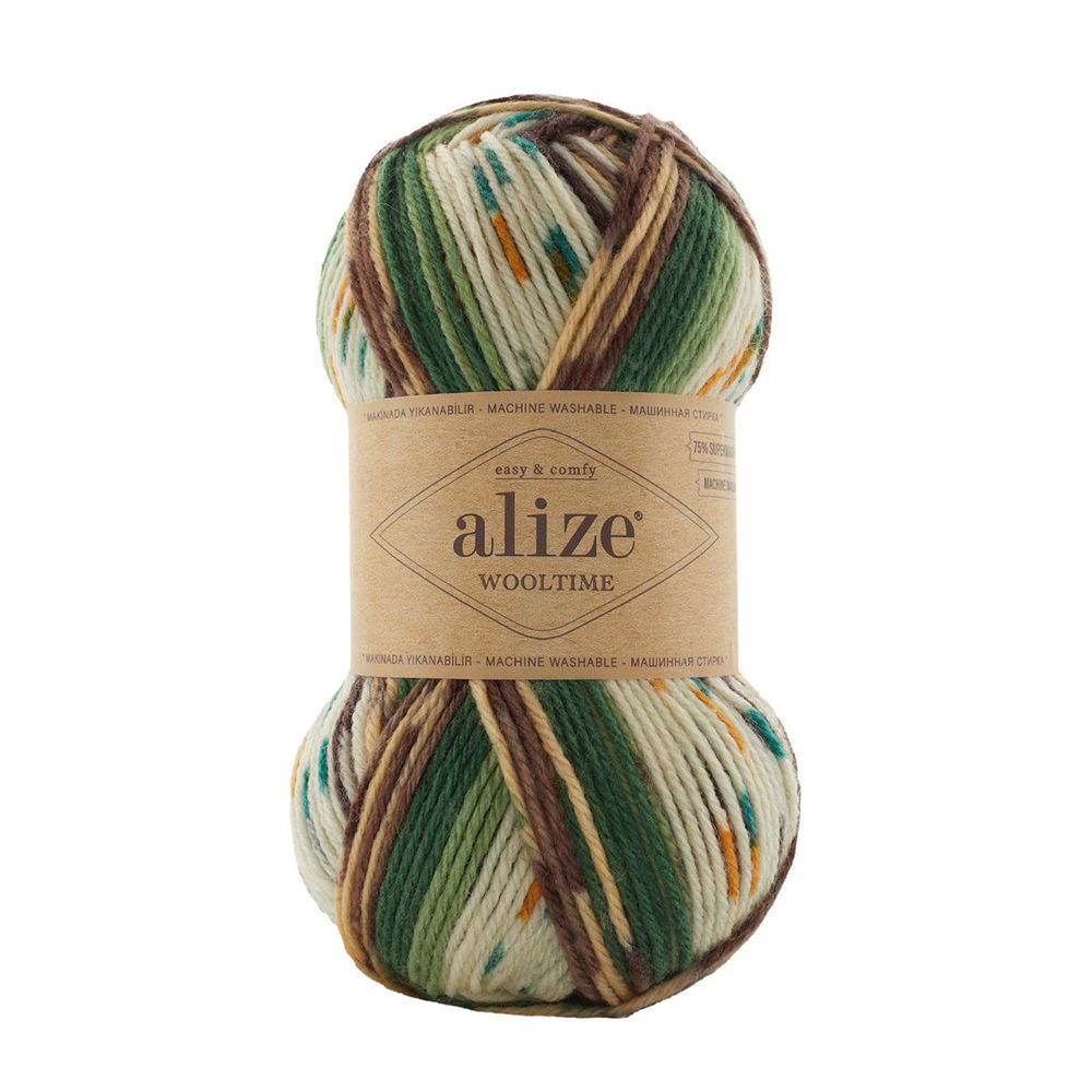 Пряжа Alize (Ализе) Wooltime / уп.5 мот. по 100 г, 200 м, 11021 секционный
