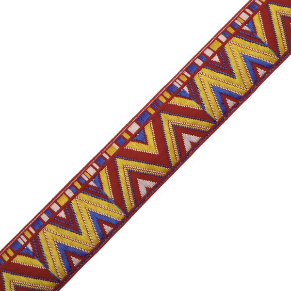 Лента (тесьма) жаккардовая 32.0 мм / 25±1 метров, рис. 8992, (красный/желтый/синий) С1853Г17