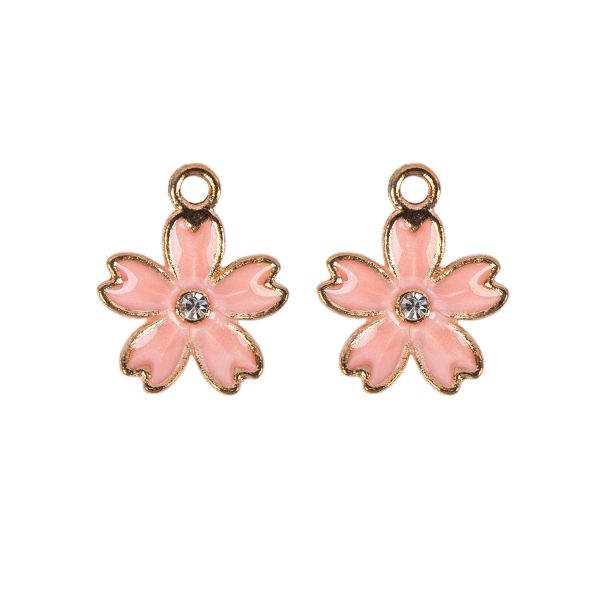 Подвеска для бижутерии 10х2 шт, №23 Цветочки 14х17 мм, Zlatka MFG