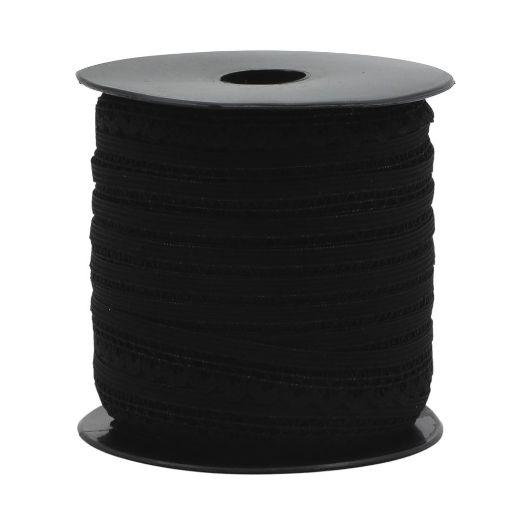 Резинка бельевая (ажурная) 13.5 мм / 50 метров, черный