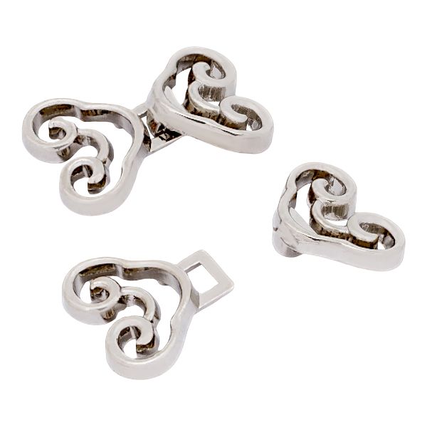 Крючки пришивные декоративные 24х15 мм, серебро (никель), 6 шт