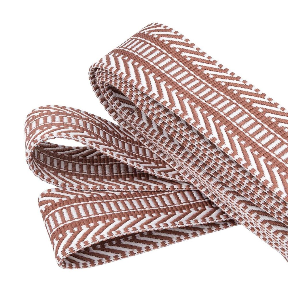 Стропа (ременная лента) 38 мм / 3 метра, [40 г/пог.м], с принтом 2-сторонняя, T0178 т.бежевый/белый), 3Al352