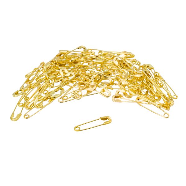 Булавки английские l=18 мм, в футляре, золото, 100 шт