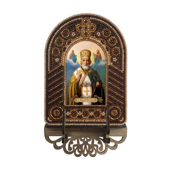 Набор для вышивания бисером Нова Слобода, Св. Николай Чудотворец 10х13см