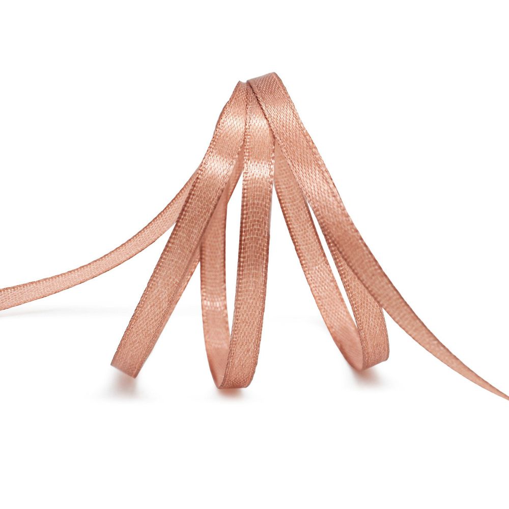 Лента атласная 1-сторонняя 6.0 мм / 22.86±1 метров, 066 розово-бежевый, Globus