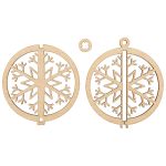 Подвеска объемная Новогодняя фанера ⌀6.38 смх7.48 см, Снежинка, Mr.Carving КЛ-13