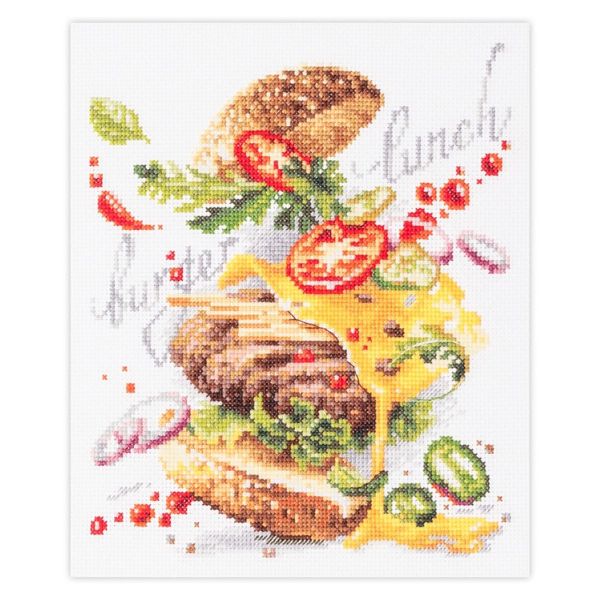 Набор для вышивания нитками Чудесная игла, Бургер ланч 19х22 см