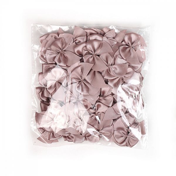 Бантики пришивные 35 мм, MJRF070 кофейно-розовый L885, уп.100 шт