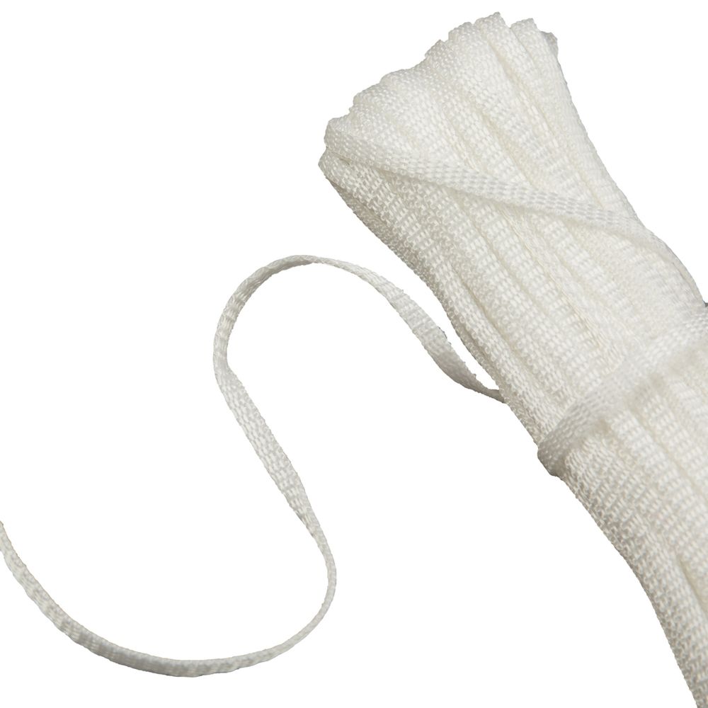 Стропа (ременная лента) 5 мм / 25 метров, толщ. 1.25 мм, [5.6 г/пог.м], 100% п/п, рис.9688, белый, Gamma С3857Г17