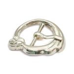 Пряжка ременная металл 19 мм (внешн. 27х29 мм), 10 шт, никель, с цветком, BIG