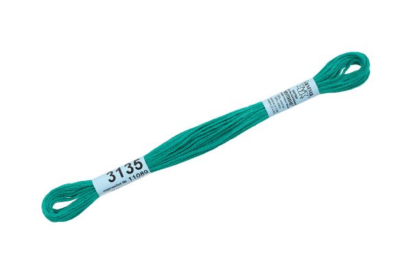 Мулине Gamma 100% хлопок, цв.3135 зеленый, 24 мотка по 8 метров