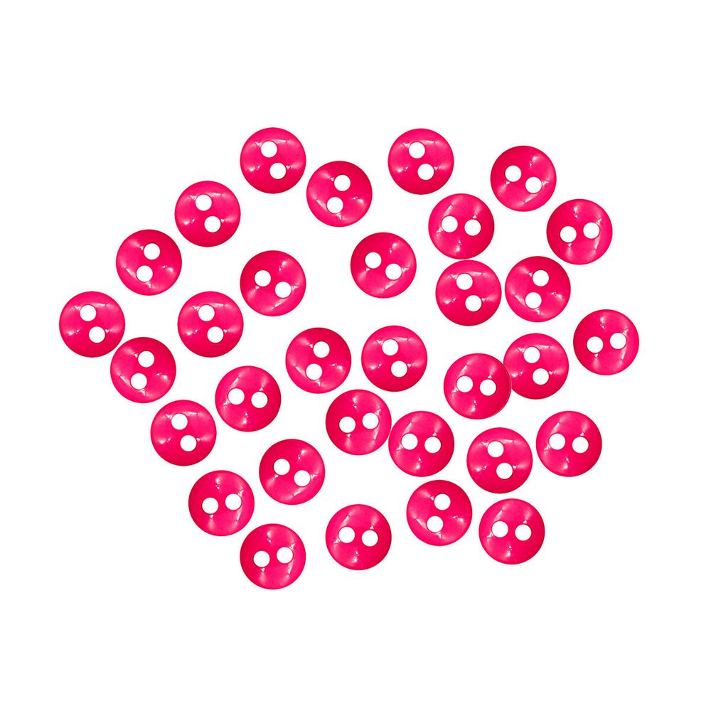 Украшения декоративные пуговицы Мини 2 прокола, 6мм, 50 шт ± 2 шт пластик, цв.т.розовый