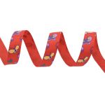 Лента репсовая (в рубчик) Бабочки 1 1,5см*22.86 м (красный)