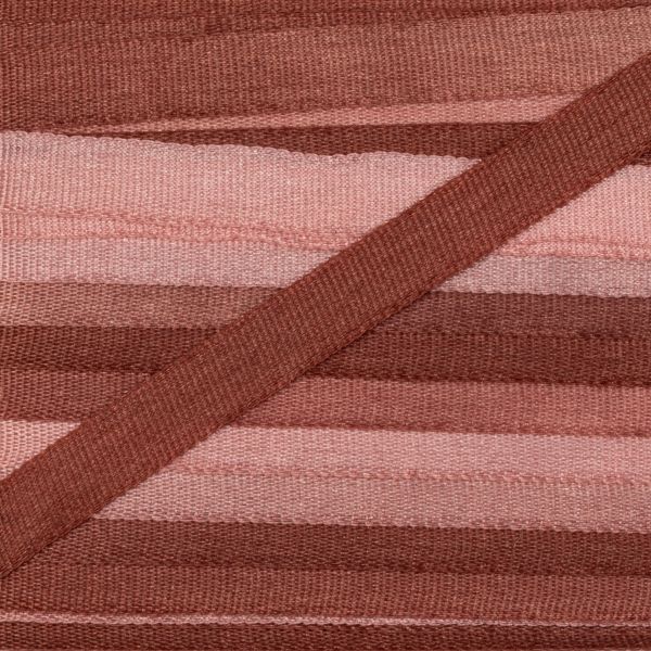 Лента (тесьма) шелковая 4.0 мм / 45.5±0.5 метров, M047 св. коричневый/коричневый, Gamma SRM-4