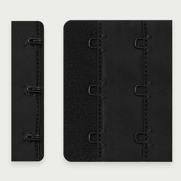 Застежки для бюстгальтера текстильные 3х2, 57 мм, 25 шт, 170 черный, Arta