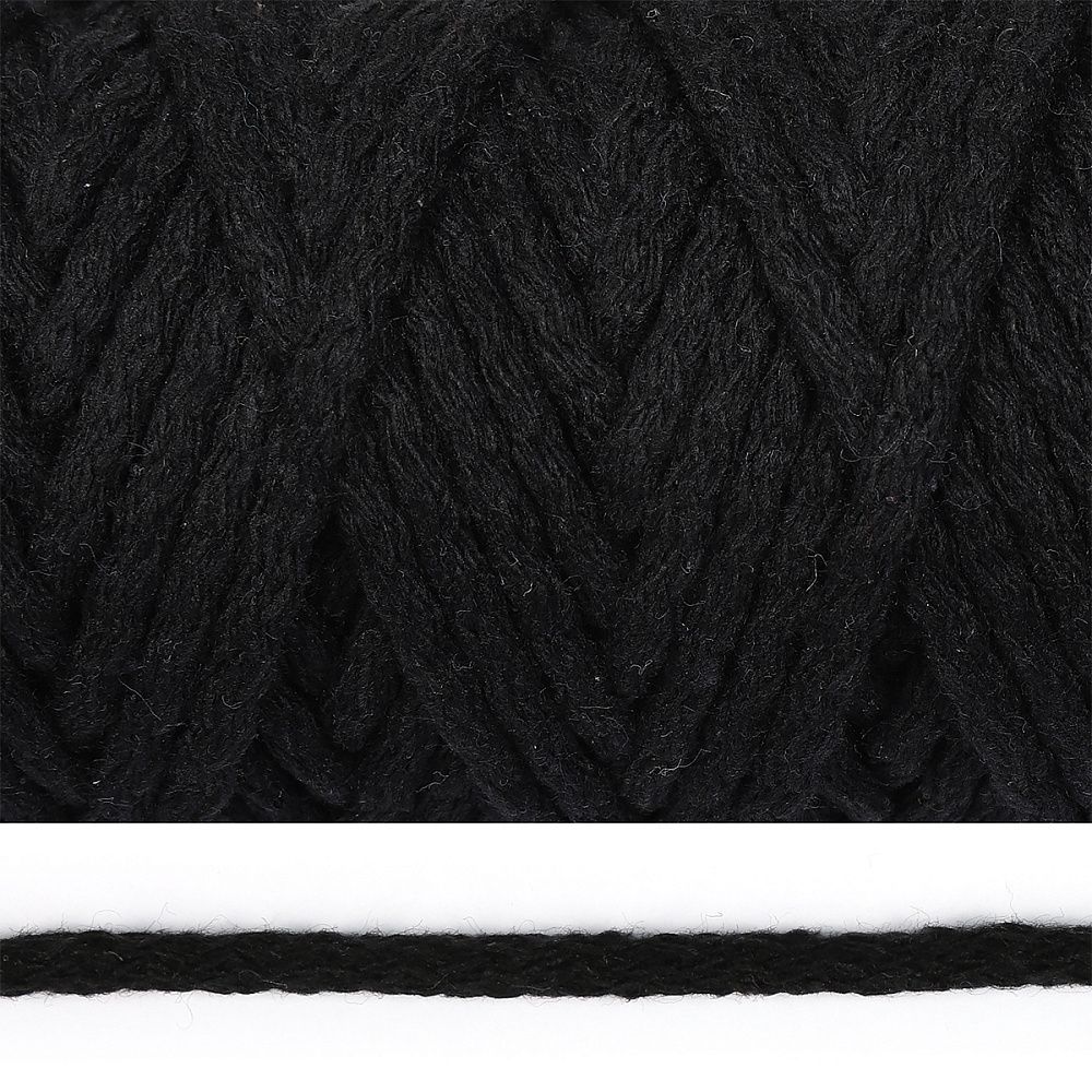 Шнур круглый х/б ⌀6.0 мм / 50 метров, черный Шнур круглый х/б ⌀6.0 мм / 50 метров, черный