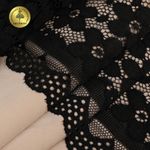 Кружево бельевое эластичное 180 мм / 10 м, цв.2 черный, Kruzhevo