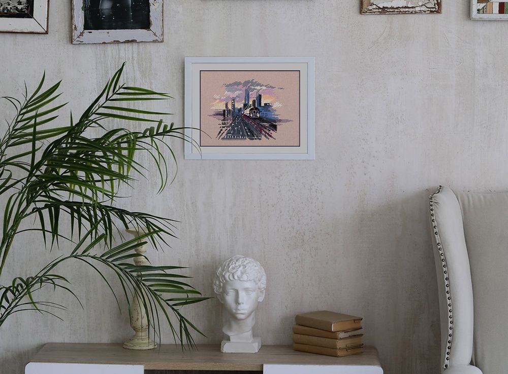 Набор для вышивания нитками Panna, Метро Нью-Йорка, 21,5х16,5 см