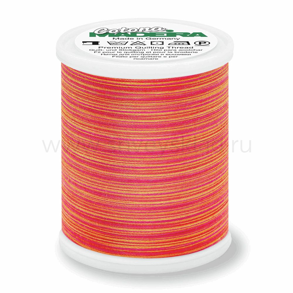 Нитки вышивальные хлопок Madeira Cotona multicolor №30, 400 м, цв. 506, 9331, 5 катушек