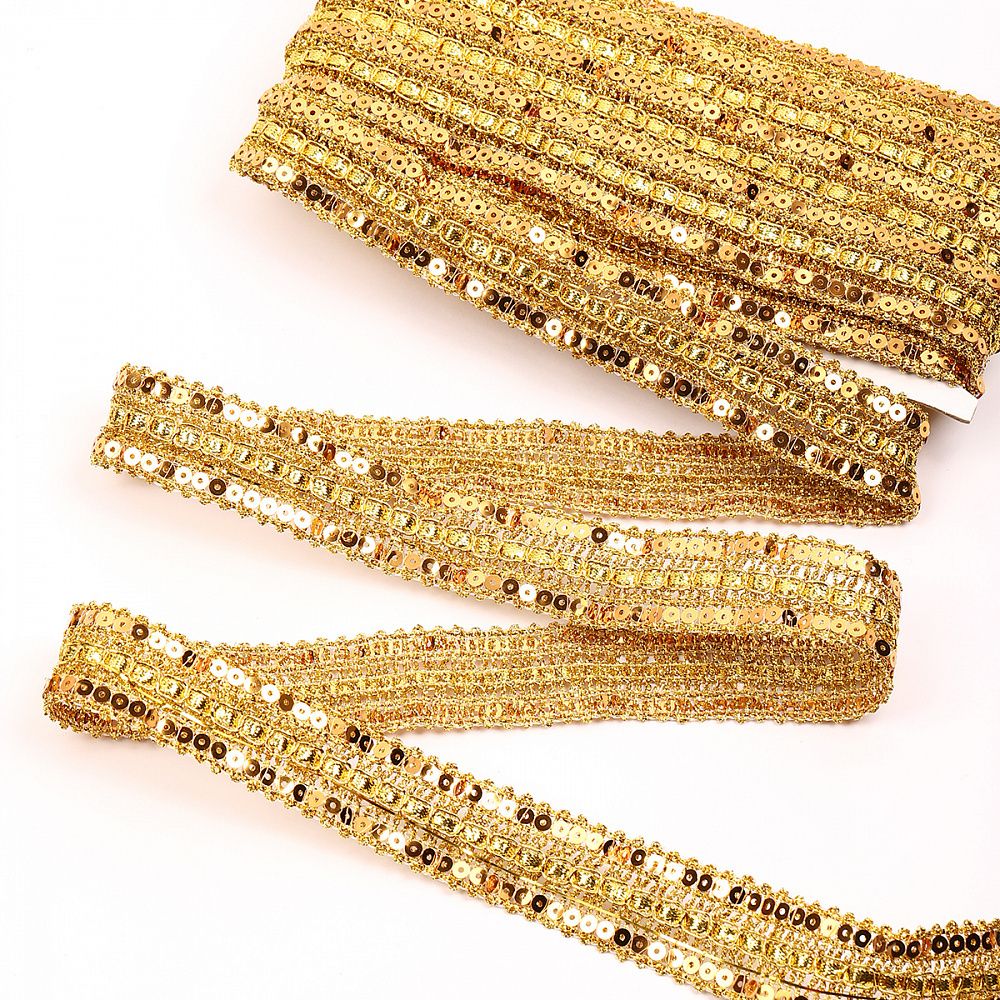 Тесьма отделочная 35 мм / 13.71 метров, TBY 902 цв.золото