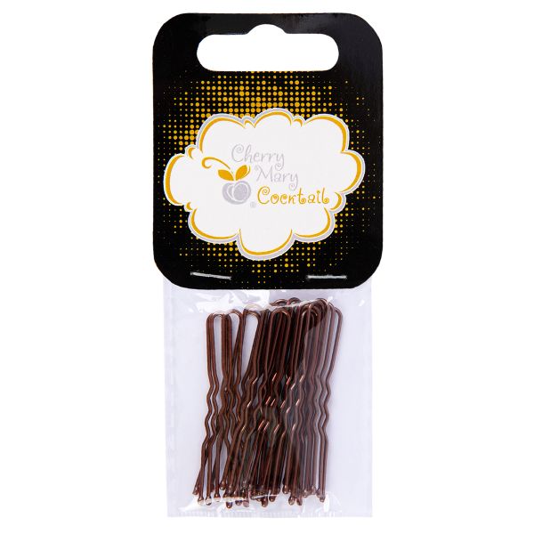 Набор шпилек для волос 4.5 см, 100 шт (5х20 шт), №02 каштановый, Cherry Mary VZ07029