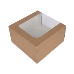 Кондитерская коробка для торта с 1 окном 18х18х10 см, №2 крафт, S-Chief BFC-008