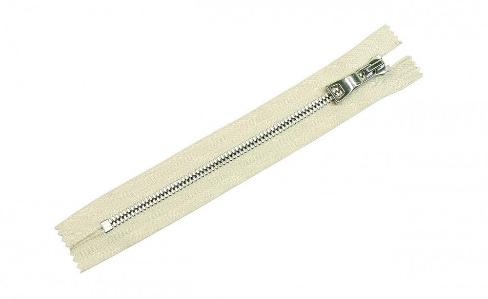 Молния металл Т5 (5 мм) 1 зам., н/раз., 18 см, никель, цв.D123 бежевый, MaxZipper Premium, 1 шт, 777600 /TOS/