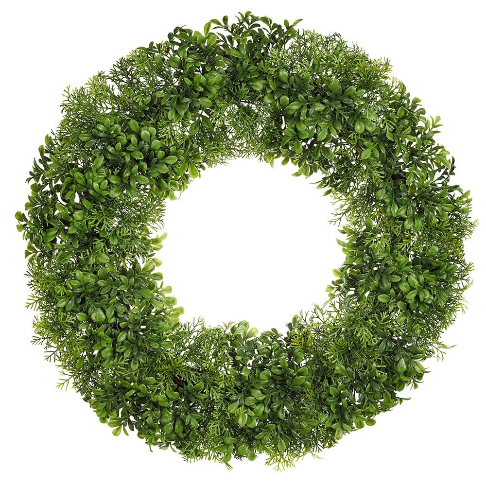 Венок декоративный Листья самшита 60 см, пластик, Fiebiger Floristik /TOS/ Венок декоративный Листья самшита 60 см, пластик, Fiebiger Floristik /TOS/