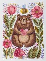 Набор для вышивания 8-542 "Медвежонок с пчелами", 16.5 х21.5 см, Klart, 8-542